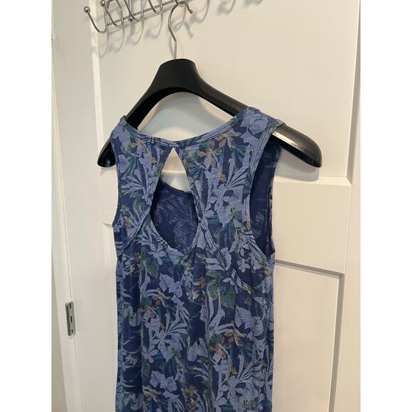 Fresh Produce Sleeveless Cotton Midi Dress Blue Tropical Pattern Boho Size XS - Picture 9 of 12